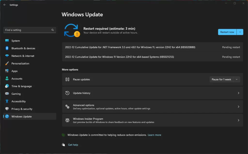 Windows 11 KB5021255 cumulative update