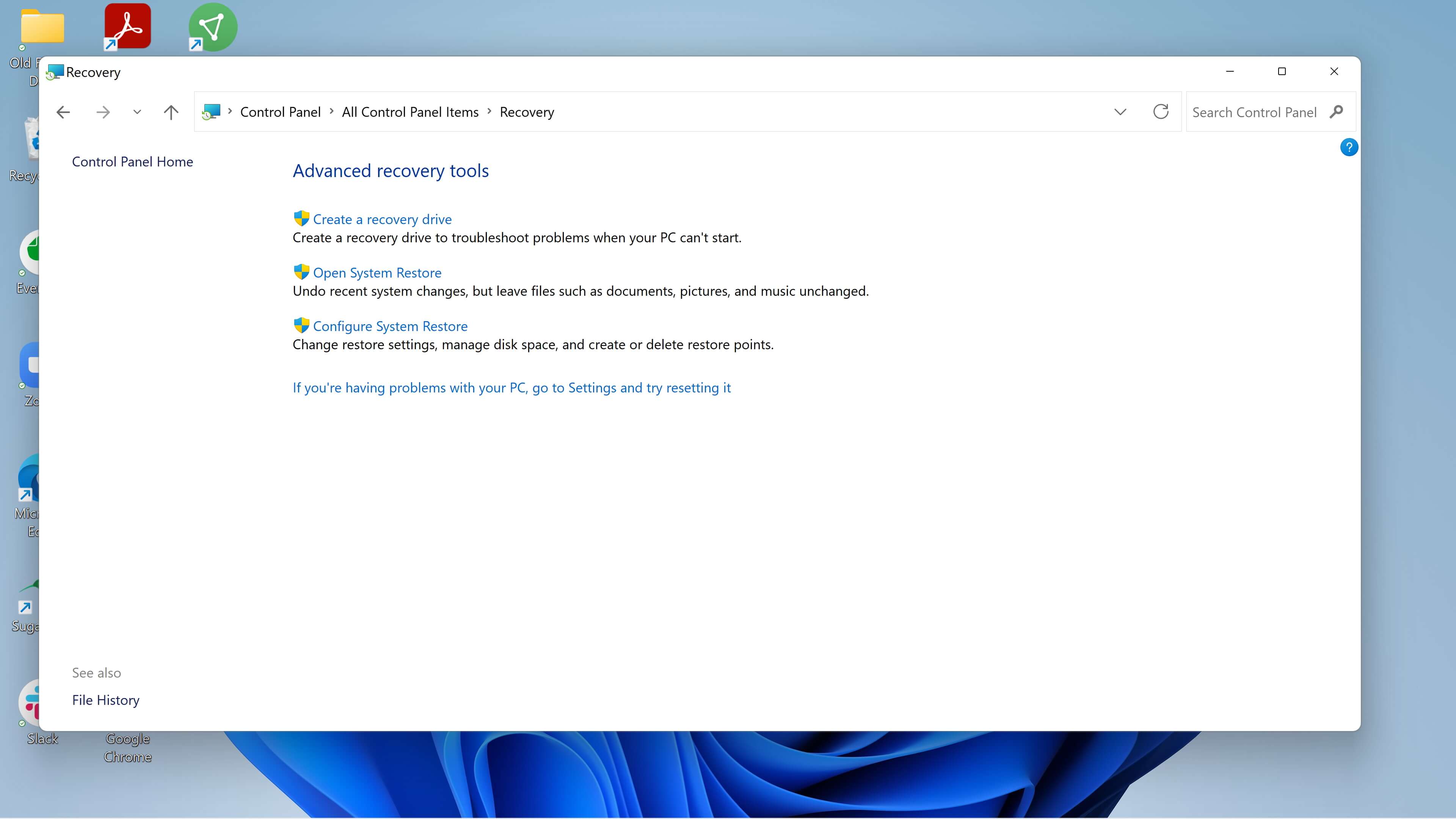 Windows 11 basics how to use System Restore 2