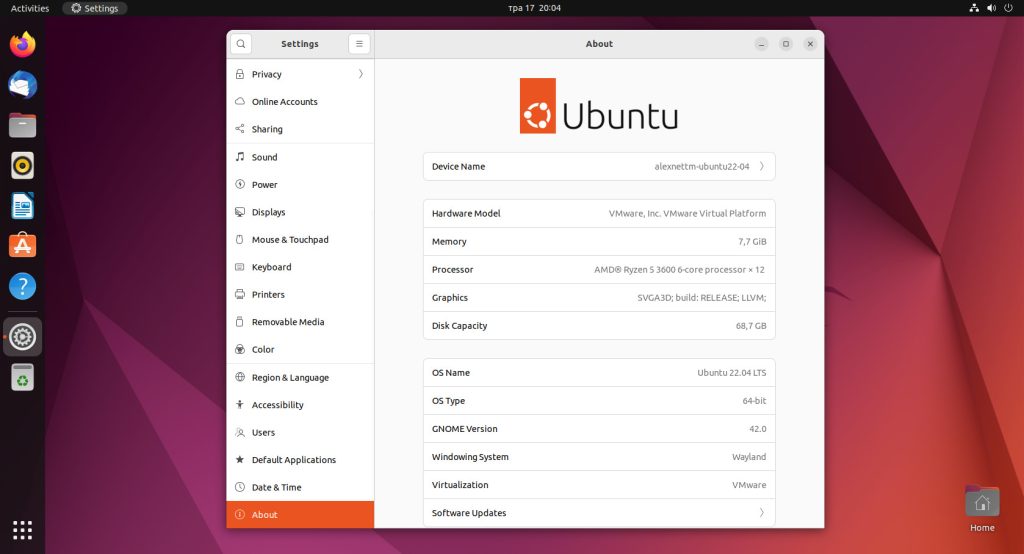 Ubuntu-22-04-About-System-Info