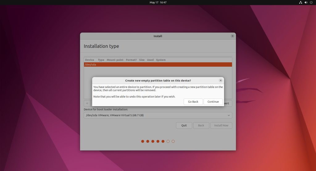 Ubuntu-22-04-new-partition-table-disk-partition