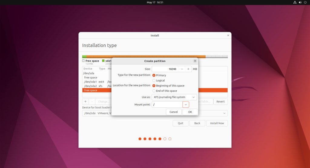 Ubuntu-22-04-root-partition-settings