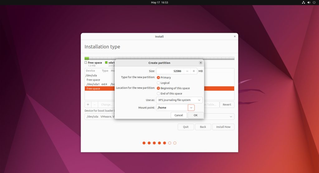 Ubuntu-22-04-user-disk-partition-settings