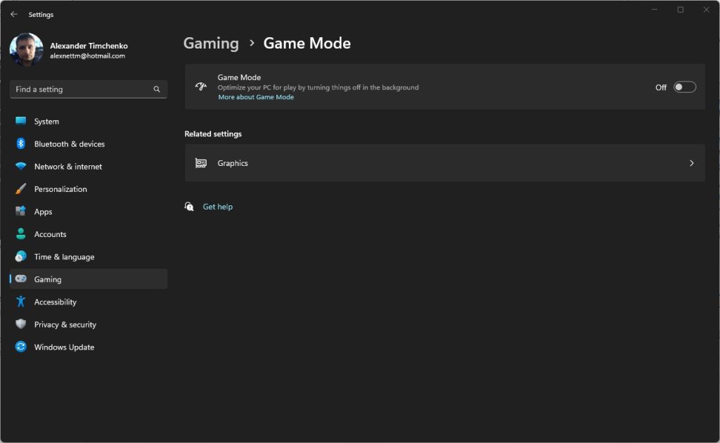 Speed up win11 disable game mode