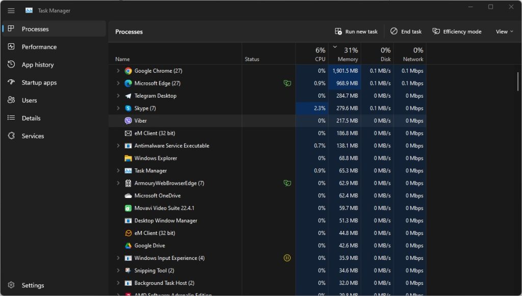 Speed up win11 efficiency mode